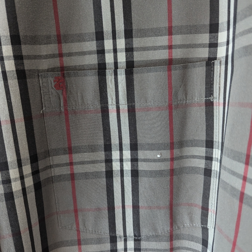 Grey Plaid Button Down - image 2